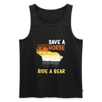Rette einen Ausritt Ein Bär Gay Pride - Männer Premium Bio Tank Top - Schwarz - Vorne - AI Model Male 178 light (178cm)