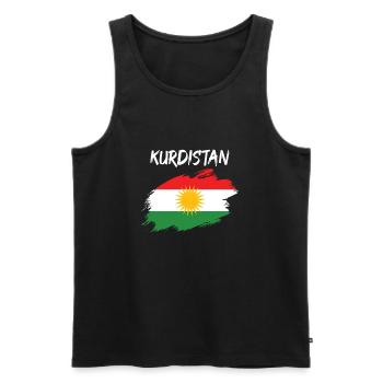 Kurdistan kurdisch Fahne Flagge - Männer Premium Bio Tank Top - Schwarz - Vorne - Michal (187cm)