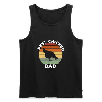 retro vintage Best Chicken Dad gift - Men's Premium Organic Tank Top - black - Front - Michal (187cm)