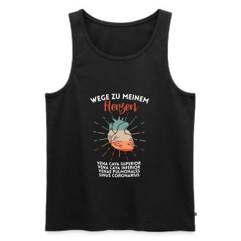 Vintage Wege Herz Ärzte Krankenschwester Geschenk - Männer Premium Bio Tank Top - Schwarz - Vorne - Michal (187cm)
