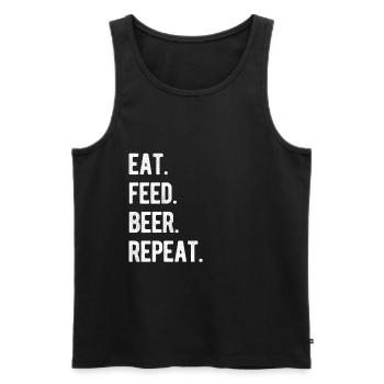 Eat Feed Beer Repeat Papa Baby Funny Saying - Men's Premium Organic Tank Top - black - Front - Michal (187cm)