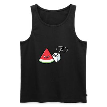 Watermelon Sugar Hi Funny Saying Women - Débardeur bio Premium Homme - noir - Devant - AI Model Male 178 light (178cm)