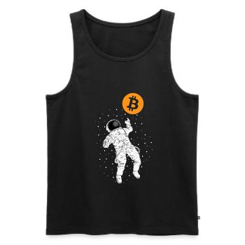 To The Moon Astronaut Bitcoin Shirt Krypto Bitcoin - Débardeur bio Premium Homme - noir - Devant - Michal (187cm)