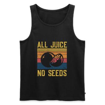 Funny Vasectomy Shirt - All Juice No Seeds - Men's Premium Organic Tank Top - black - Front - AI Model Male 178 light (178cm)