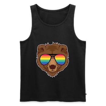 LGBT Homosexuell Gay Pride Monat Sonnenbrille Bär - Männer Premium Bio Tank Top - Schwarz - Vorne - Michal (187cm)
