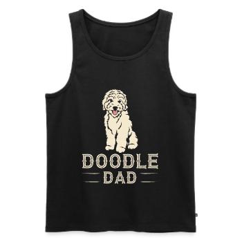 Funny Retro Doodle Dad - Goldendoodle Gift - Men's Premium Organic Tank Top - black - Front - Michal (187cm)