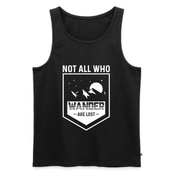 Compass Hiking Not All Those Who Wander are Lost - Men's Premium Organic Tank Top - black - Front - Michal (187cm)
