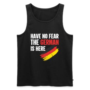 Deutschland Have No Fear The German Is Here - Männer Premium Bio Tank Top - Schwarz - Vorne - AI Model Male 178 light (178cm)