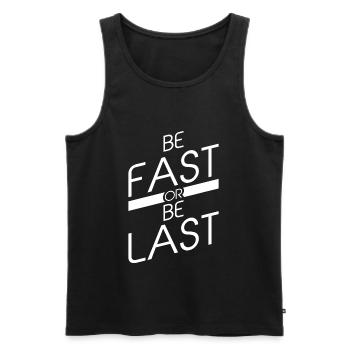Be Fast Or Be Last Piscine Eau Natation Natation - Débardeur bio Premium Homme - noir - Devant - Michal (187cm)