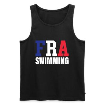 Swimming - FRA French Flag & Swimmers - - Men's Premium Organic Tank Top - black - Front - Michal (187cm)