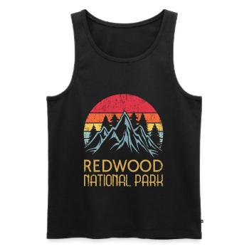 Kalifornien | Retro Vintage Redwood National Park - Männer Premium Bio Tank Top - Schwarz - Vorne - Michal (187cm)