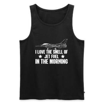 Kampfjet Jet Fuel In The Morning - Vintage Pilot - Débardeur bio Premium Homme - noir - Devant - Michal (187cm)