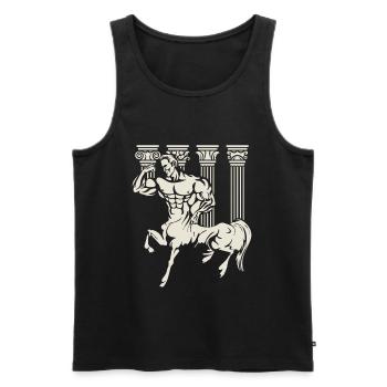 Centaur Lifts Weights, Fitness Workout In Gym - Men's Premium Organic Tank Top - black - Front - AI Model Male 178 light (178cm)