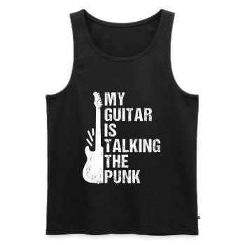 My guitar speaks punk - Men's Premium Organic Tank Top - black - Front - AI Model Male 178 light (178cm)