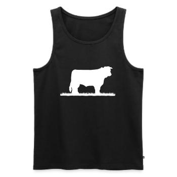 Hereford Rancher Hereford Cow - Men's Premium Organic Tank Top - black - Front - Michal (187cm)