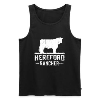 Hereford Rancher Hereford Cow - Men's Premium Organic Tank Top - black - Front - Michal (187cm)