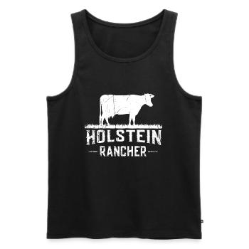 Holstein Rancher Holstein Kuh - Männer Premium Bio Tank Top - Schwarz - Vorne - AI Model Male 178 light (178cm)