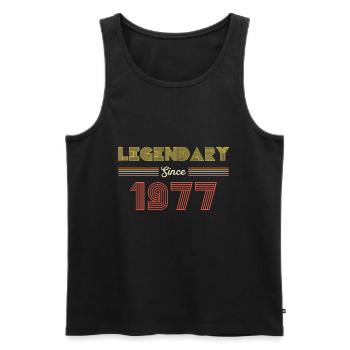 Legendär Seit 1977 - 45 Jahre Alt - 45. Geburtstag - Männer Premium Bio Tank Top - Schwarz - Vorne - AI Model Male 178 light (178cm)