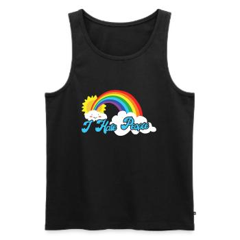 Cute Cloud - I hate people - Men's Premium Organic Tank Top - black - Front - AI Model Male 178 light (178cm)
