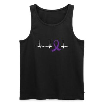 Herzschlagimpuls Von EKG Crohn - Männer Premium Bio Tank Top - Schwarz - Vorne - AI Model Male 178 light (178cm)