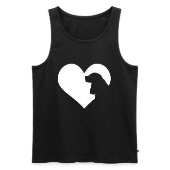 Cocker Spaniel Dog Heart Silhouette - Men's Premium Organic Tank Top - black - Front - Michal (187cm)
