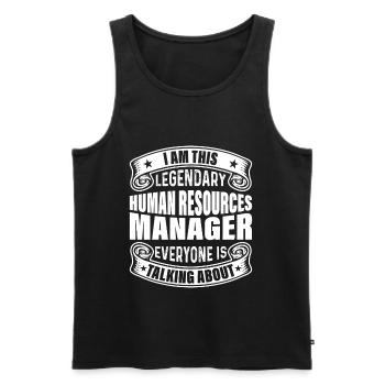Legendärer HR-Manager In Aller Munde - Männer Premium Bio Tank Top - Schwarz - Vorne - Michal (187cm)