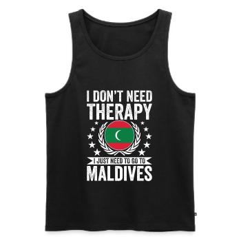 I don't need therapy, just Maldives - Men's Premium Organic Tank Top - black - Front - Michal (187cm)