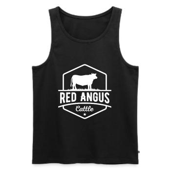 Kuhfarmer - Red Angus-Rinder - Männer Premium Bio Tank Top - Schwarz - Vorne - Michal (187cm)