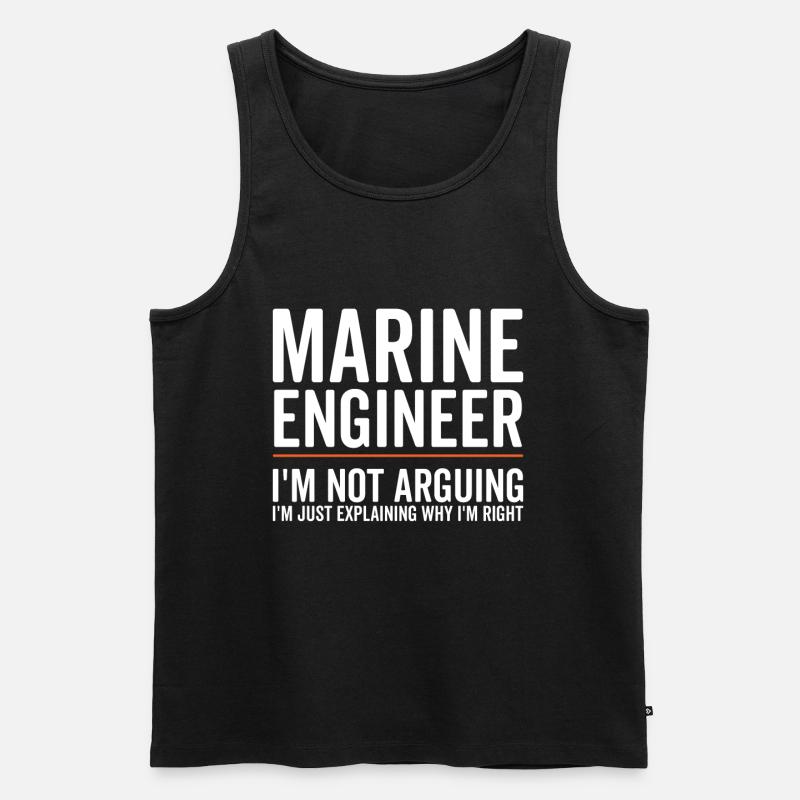 Just Explaining - Marine Engineer - Men's Premium Organic Tank Top - black