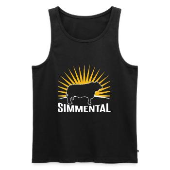 Rancher Rinderzüchter - Simmentaler Kuh - Männer Premium Bio Tank Top - Schwarz - Vorne - Michal (187cm)