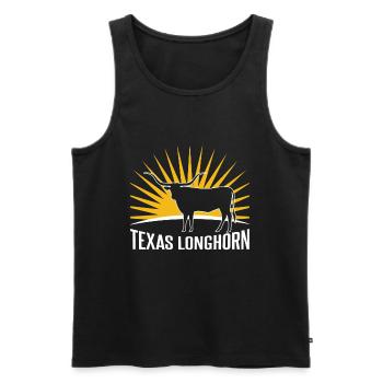 Rancher Rinderzüchter - Texas Longhorn - Männer Premium Bio Tank Top - Schwarz - Vorne - Michal (187cm)