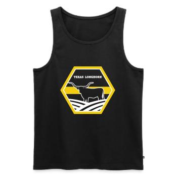 Rancher Rinderzüchter - Texas Longhorn - Männer Premium Bio Tank Top - Schwarz - Vorne - Michal (187cm)
