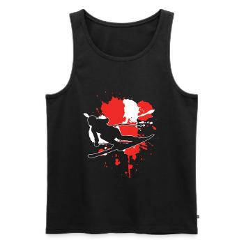 Austria Flag Skiers - Ski alpin - Débardeur bio Premium Homme - noir - Devant - AI Model Male 178 light (178cm)