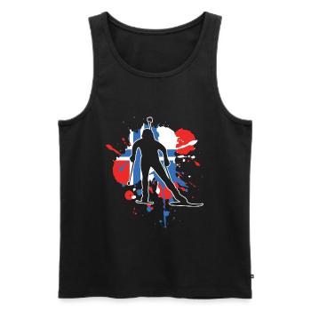Norvège Drapeau Biathloniste - Biathlon - Débardeur bio Premium Homme - noir - Devant - Michal (187cm)