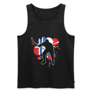 Norwegen Flagge Hockey - Eishockey - Männer Premium Bio Tank Top - Schwarz - Vorne - Michal (187cm)