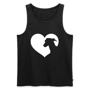 Greyhound Dog Heart Silhouette - Men's Premium Organic Tank Top - black - Front - Michal (187cm)