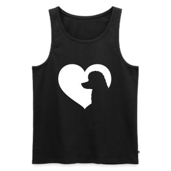 Caniche Chien Coeur Ombre Image - Caniche - Débardeur bio Premium Homme - noir - Devant - Michal (187cm)