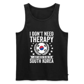 I don't need therapy, just go to Korea - Men's Premium Organic Tank Top - black - Front - Michal (187cm)