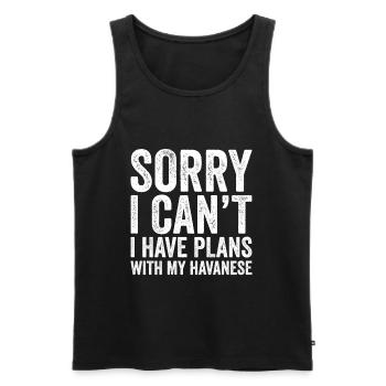 Ich Habe Pläne Mit Meinem Havaneser - Männer Premium Bio Tank Top - Schwarz - Vorne - Michal (187cm)