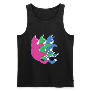LGBTQ-Flagge - Niedlicher Katzenhaufen Polysexuell - Männer Premium Bio Tank Top - Schwarz - Vorne - Michal (187cm)
