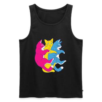 LGBTQ-Flagge - Nette Katzenstapel Pansexual - Männer Premium Bio Tank Top - Schwarz - Vorne - Michal (187cm)