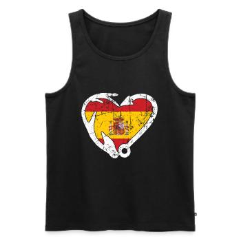 Angeln Und Jagd - Spanische Flagge - Männer Premium Bio Tank Top - Schwarz - Vorne - AI Model Male 178 light (178cm)