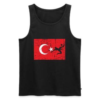 Turquie Drapeau turc - Football - Débardeur bio Premium Homme - noir - Devant - AI Model Male 178 light (178cm)