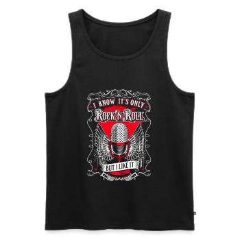 It's Rock and Roll - Retro Microphone - Men's Premium Organic Tank Top - black - Front - AI Model Male 178 light (178cm)