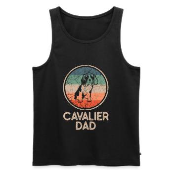 Chien - Vintage Carefree Dad - Débardeur bio Premium Homme - noir - Devant - Michal (187cm)