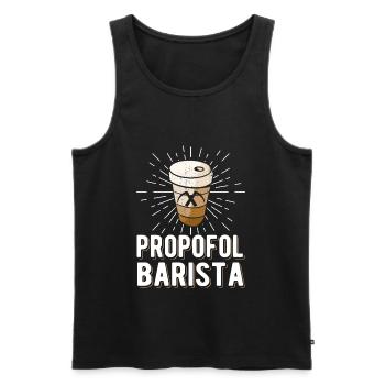 Propofol Barista - Laryngoscope Anesthésie Anesthésie - Débardeur bio Premium Homme - noir - Devant - Michal (187cm)
