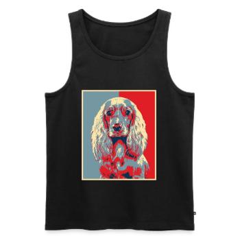Dog Graphic - Vintage Cocker Spaniel - Men's Premium Organic Tank Top - black - Front - AI Model Male 178 light (178cm)