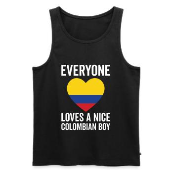 Tout le monde aime un gentil garçon colombien - Débardeur bio Premium Homme - noir - Devant - Michal (187cm)