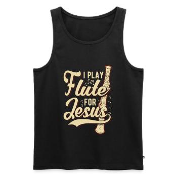 I play flute for Jesus - Men's Premium Organic Tank Top - black - Front - Michal (187cm)