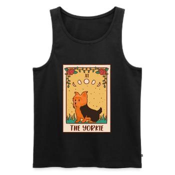 Carte de Tarot - Occult Dog Yorkie - Débardeur bio Premium Homme - noir - Devant - Michal (187cm)